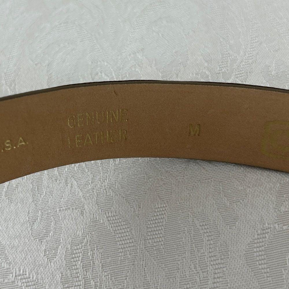 Vintage Carlisle Brown Green Snakeskin Belt with Gold Buckle