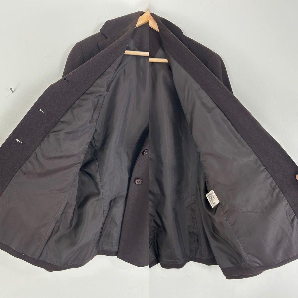 Vintage Bill Blass Wool Brown Pantsuit Classic Fit