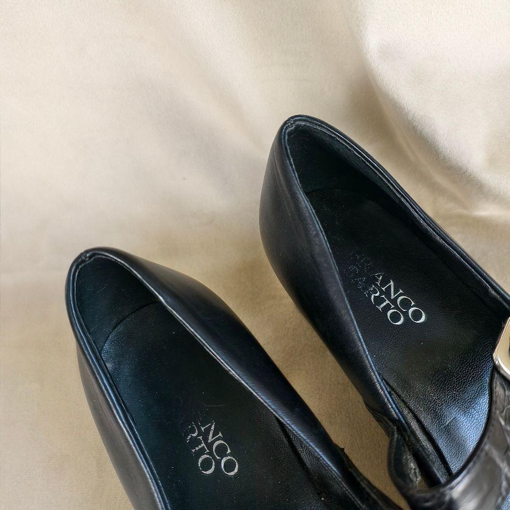 Vintage Franco Sarto Classic Black Mary Jane Leather Pumps