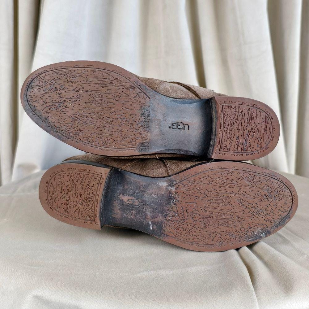 UGG Sydnee Shearling Brown Leather Knee-High Riding Boots