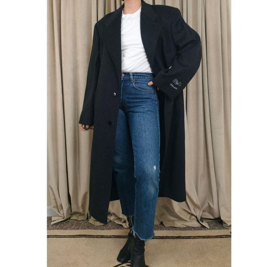NWT Vintage Pierre Cardin Dark Grey Cashmere Blend Overcoat