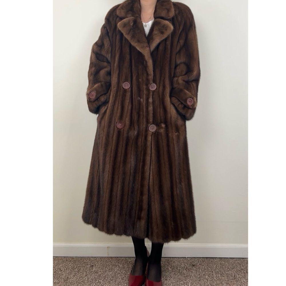 Vintage Birger Christensen Mahogany Top Tier Genuine Mink Coat Overcoat