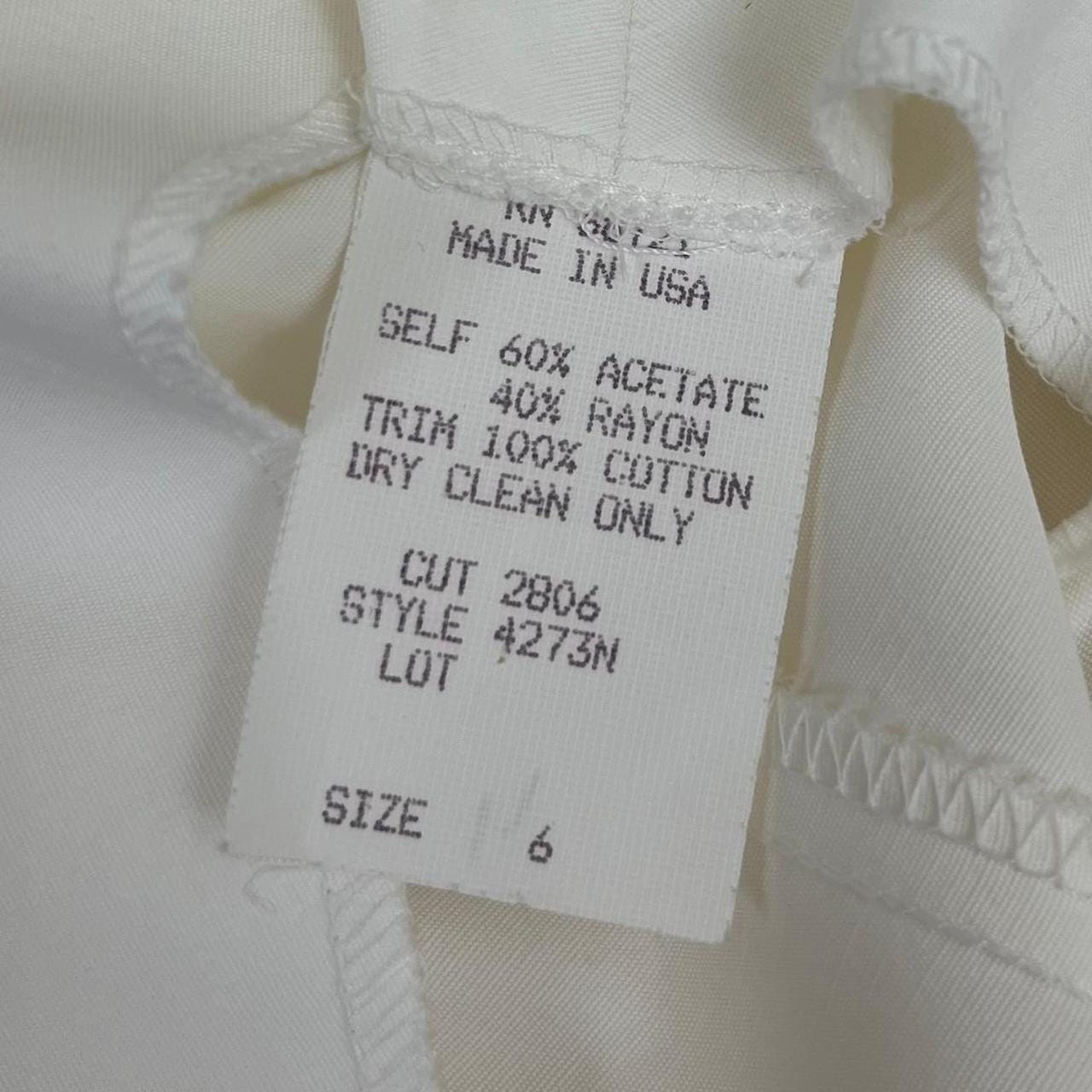 Vintage White Rayon Blend 70s White Dress with Button Front