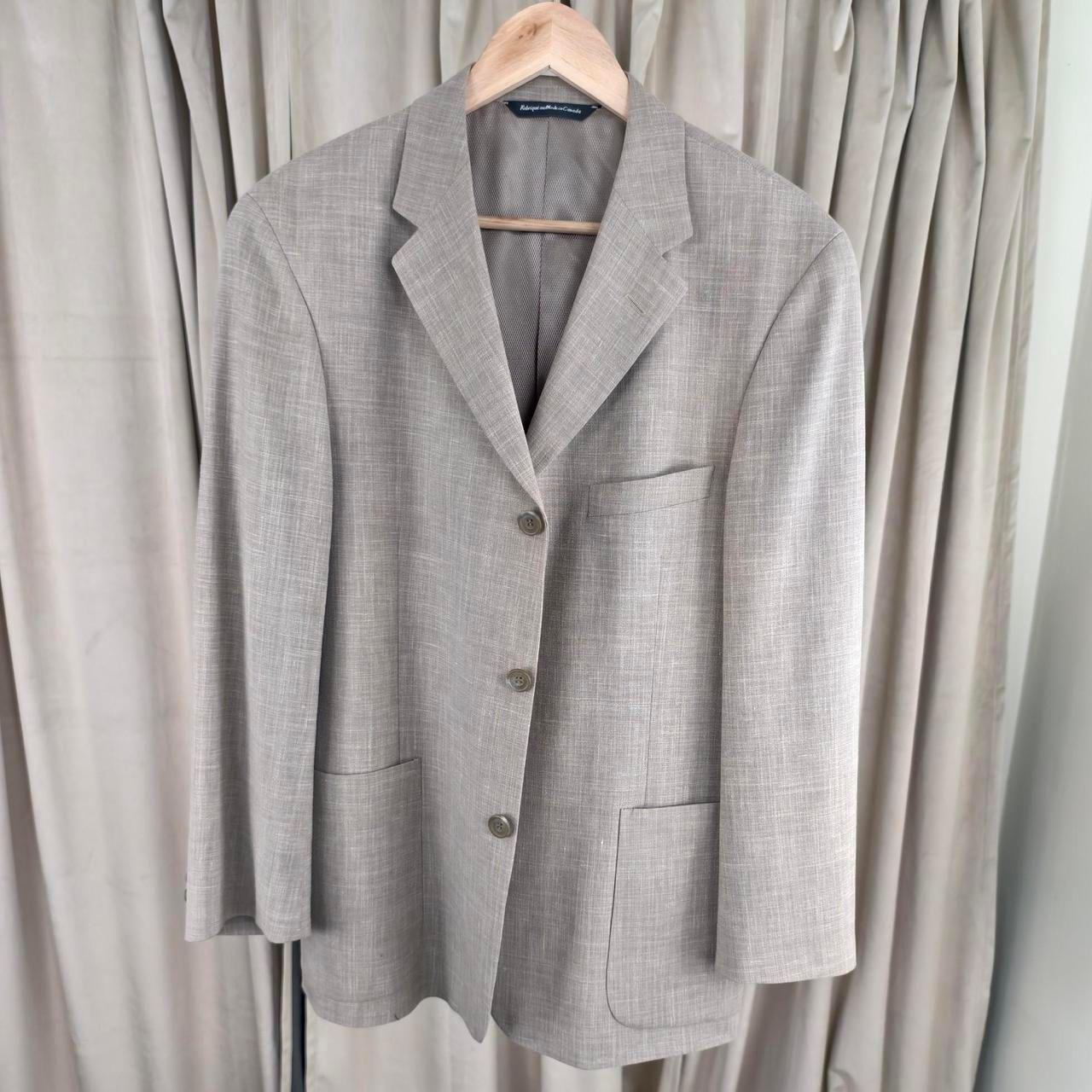 Vintage Beige Oversized Boyfriend Blazer