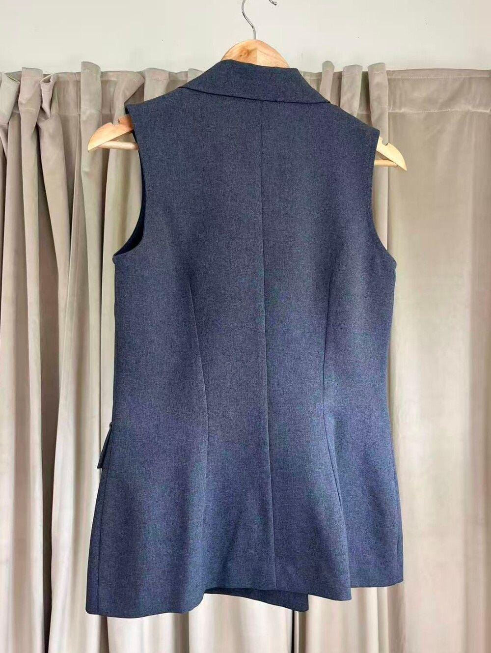 Jodi Michaels Charcoal Gray Mini Sleeveless Skirt Suit Set