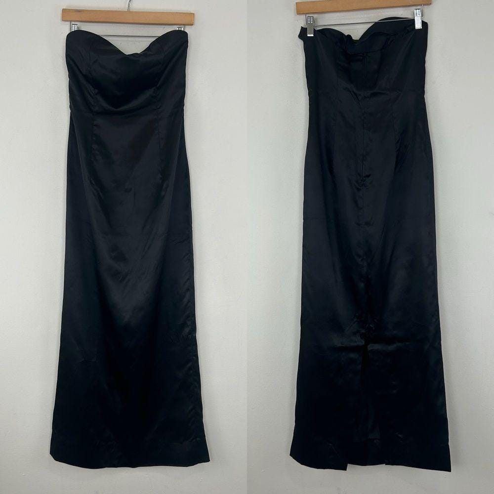 Vintage Handmade Tailored Strapless Satin Evening Gown