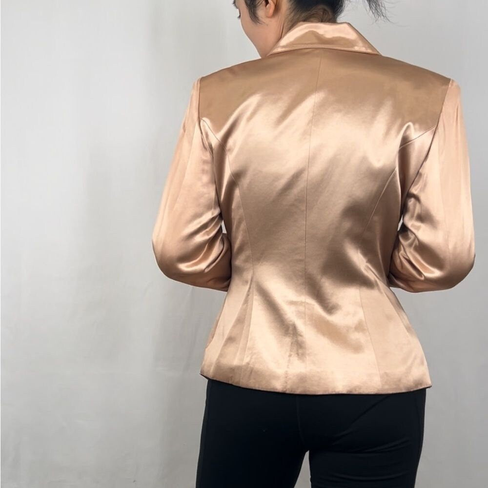Vintage Cline and Kolarek Blush Pink Satin Blazer Top