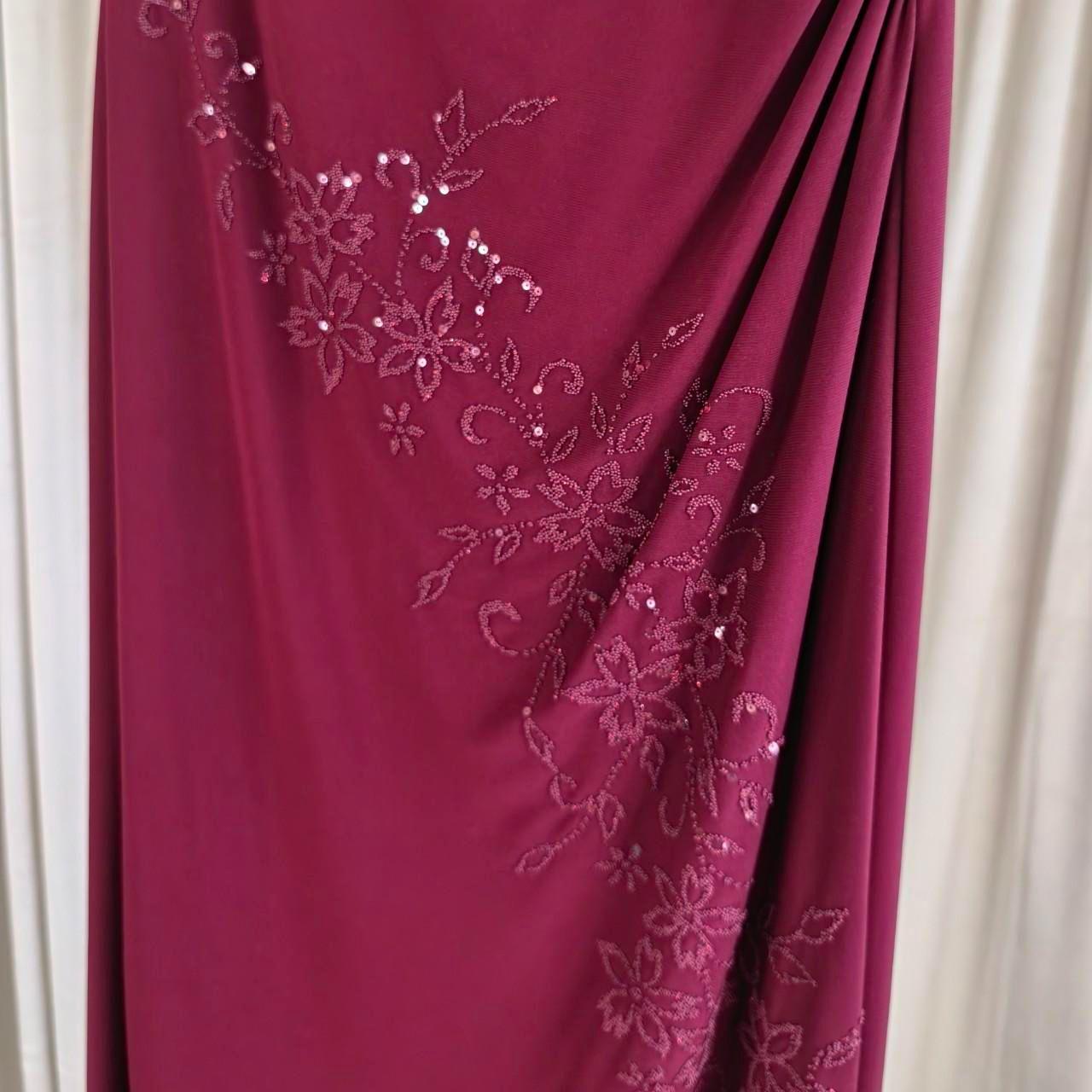 Vintage Burgundy Strapless Maxi dress with Sequin Detailing