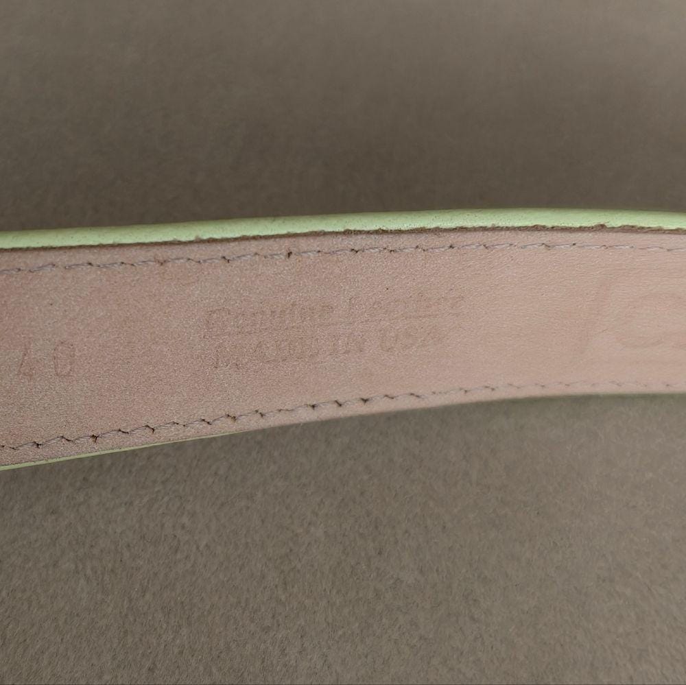 Vintage Carlisle Mint Green Genuine Leather Belt with Ornate Buckle