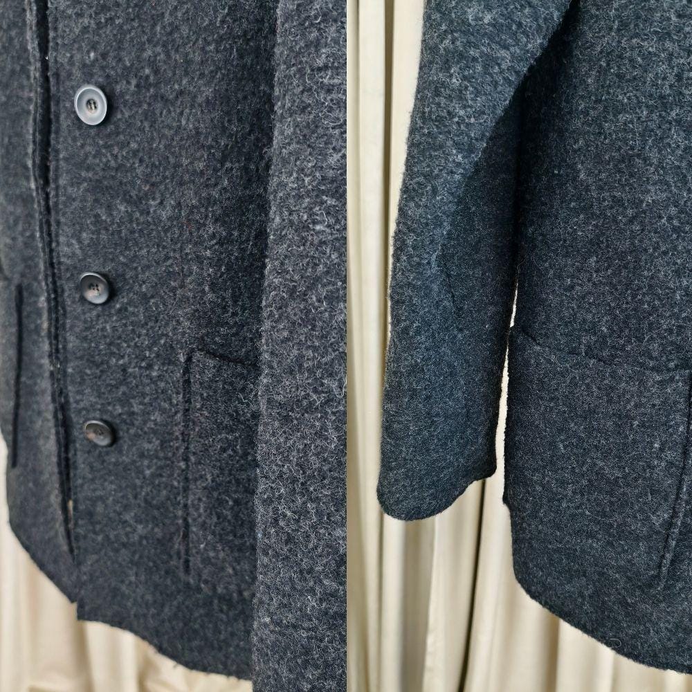 Eileen Fisher Charcoal Wool Cardigan Jacket Coat