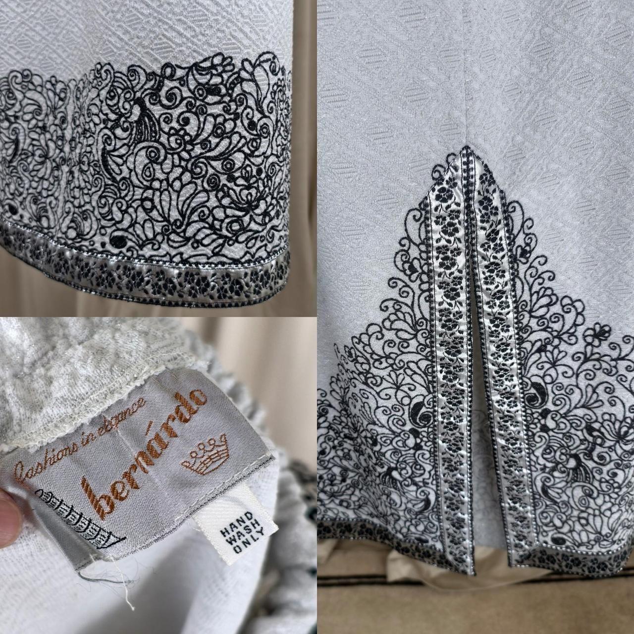 Vintage Bernardo Formal Sparkly Silver and Black A Line Skirt