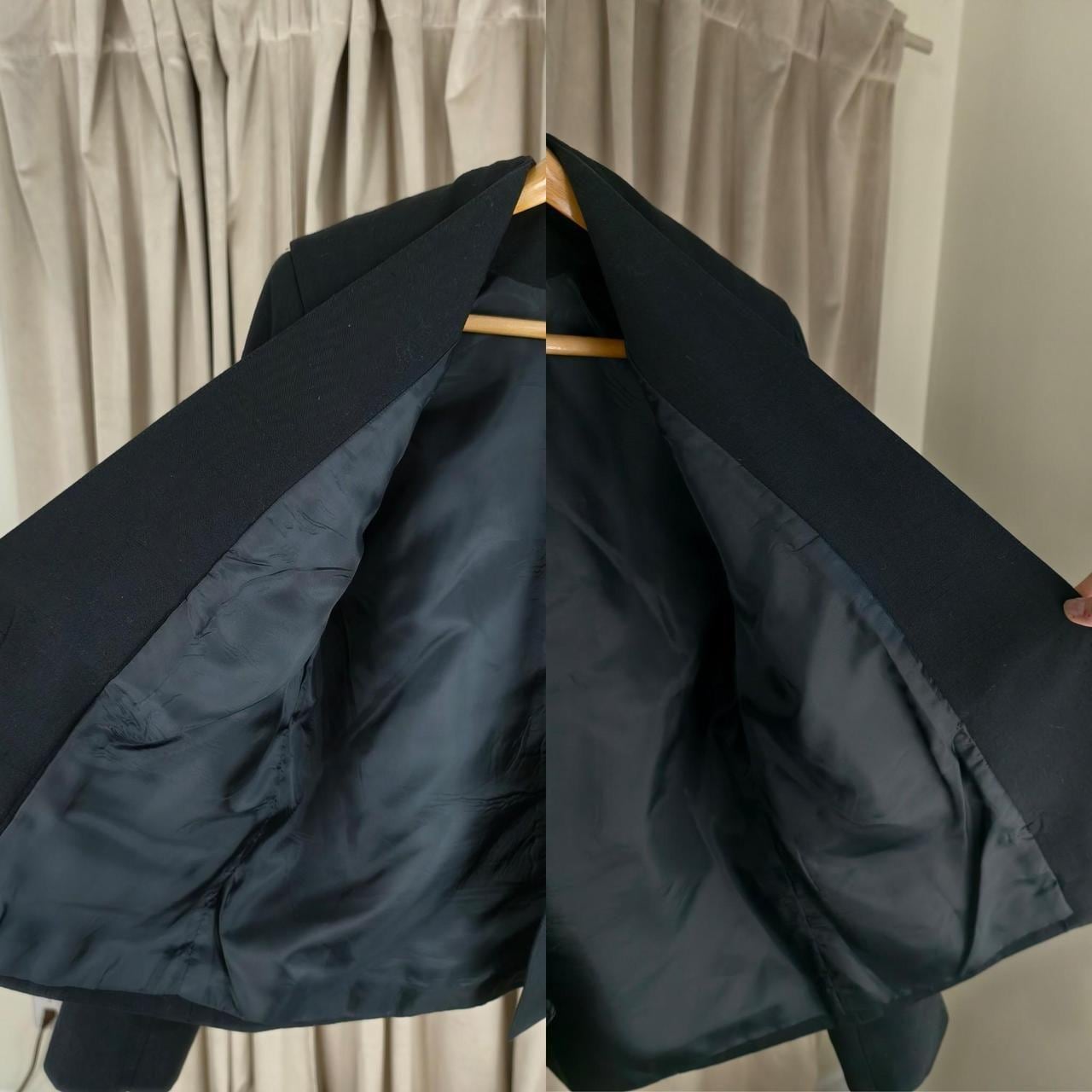 Reworked Vintage Black Boxy Blazer Tang Mandarin Jacket