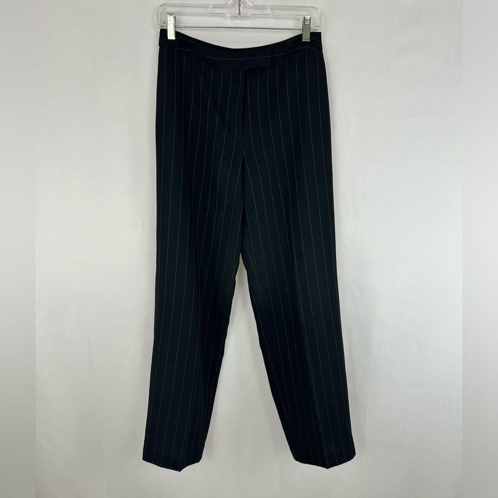 Vintage 90s Bob Mackie Black Pinstripe Formal Trousers Slacks