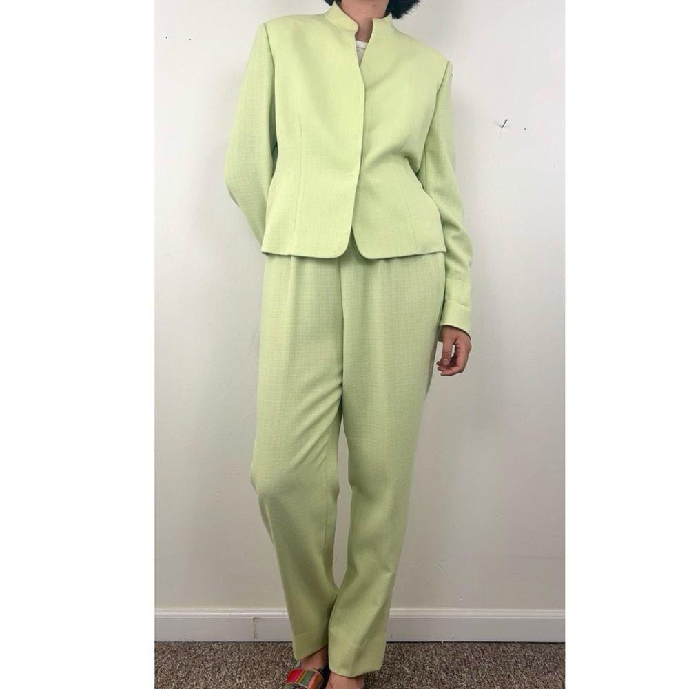 Vintage Carlisle Chartreuse Bright Green Pantsuit