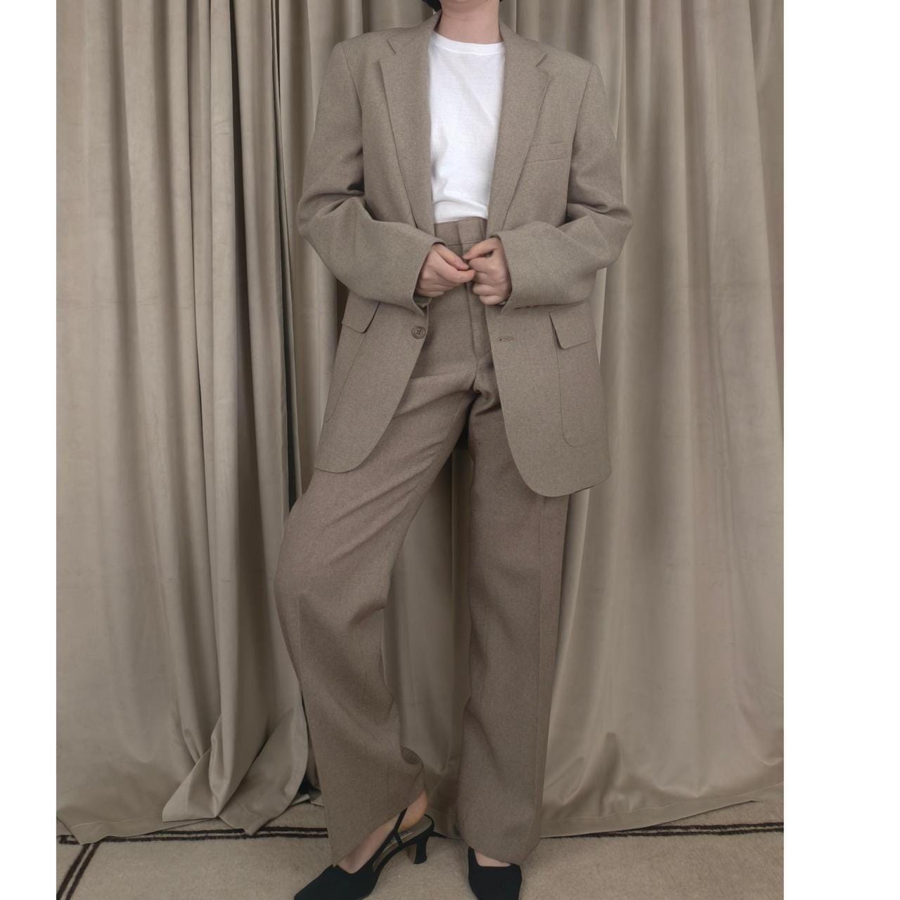 Vintage Boyfriend Levi's Active Suit Tan Suit Pantsuit