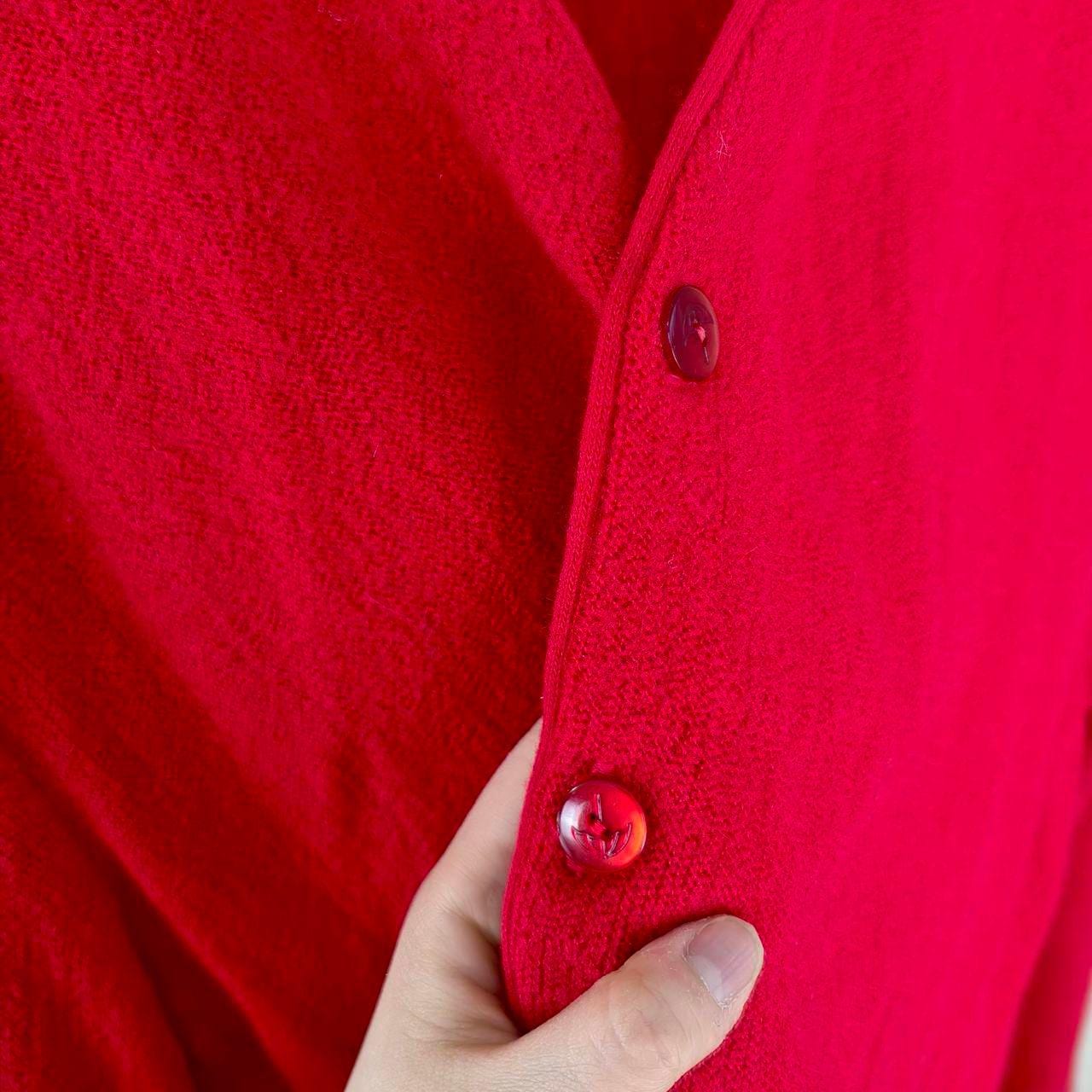 Vintage Robert Brice Red Wool Cardigan