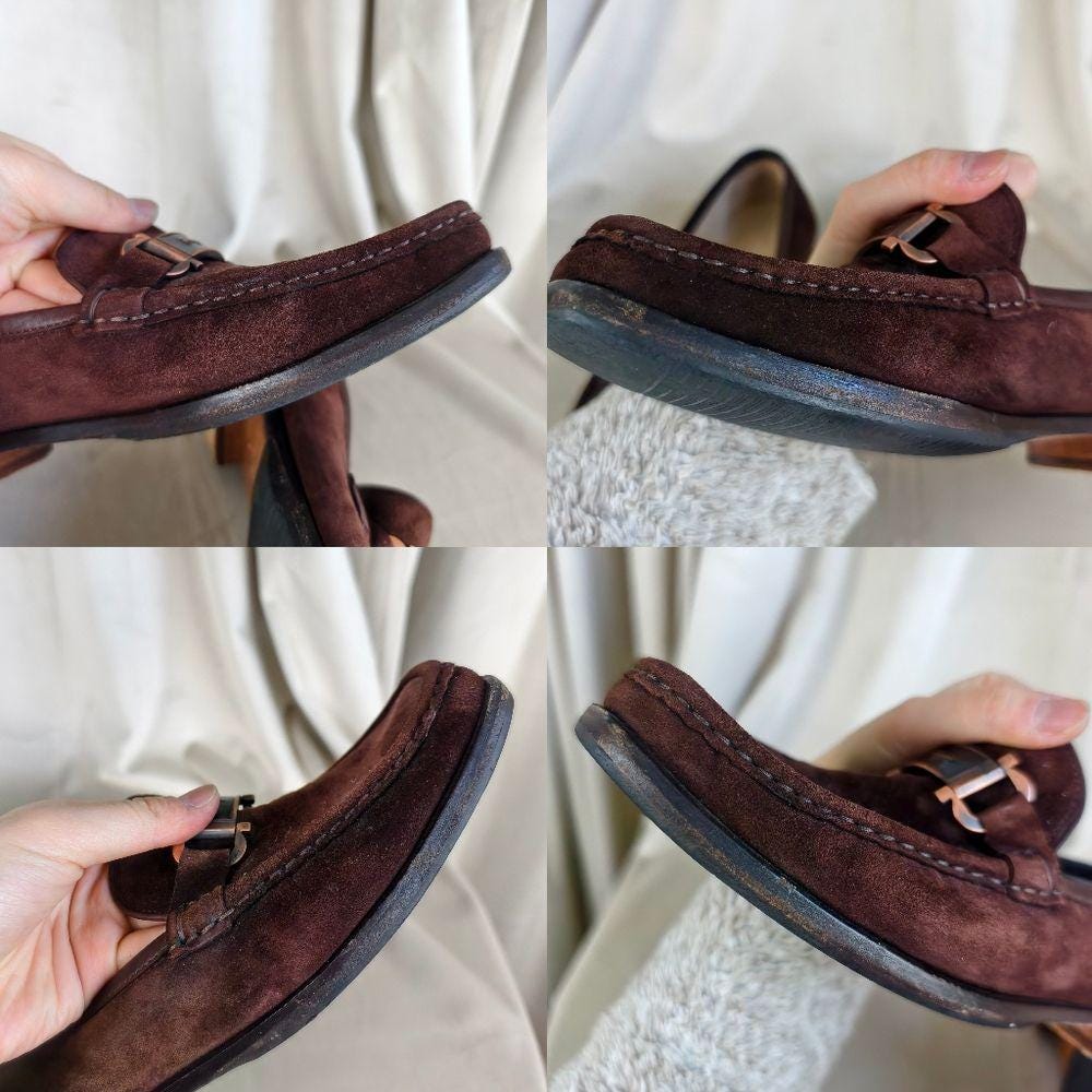 Vintage Salvatore Ferragamo Sport Brown Suede Loafers