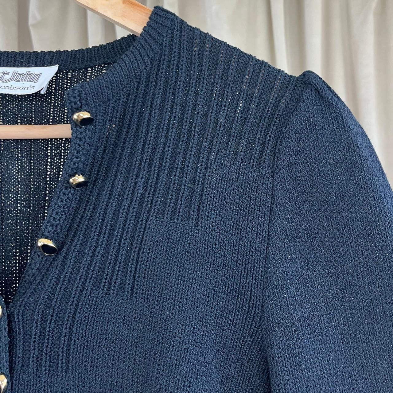 Vintage 80s St. John Black Knit Sweater Dress