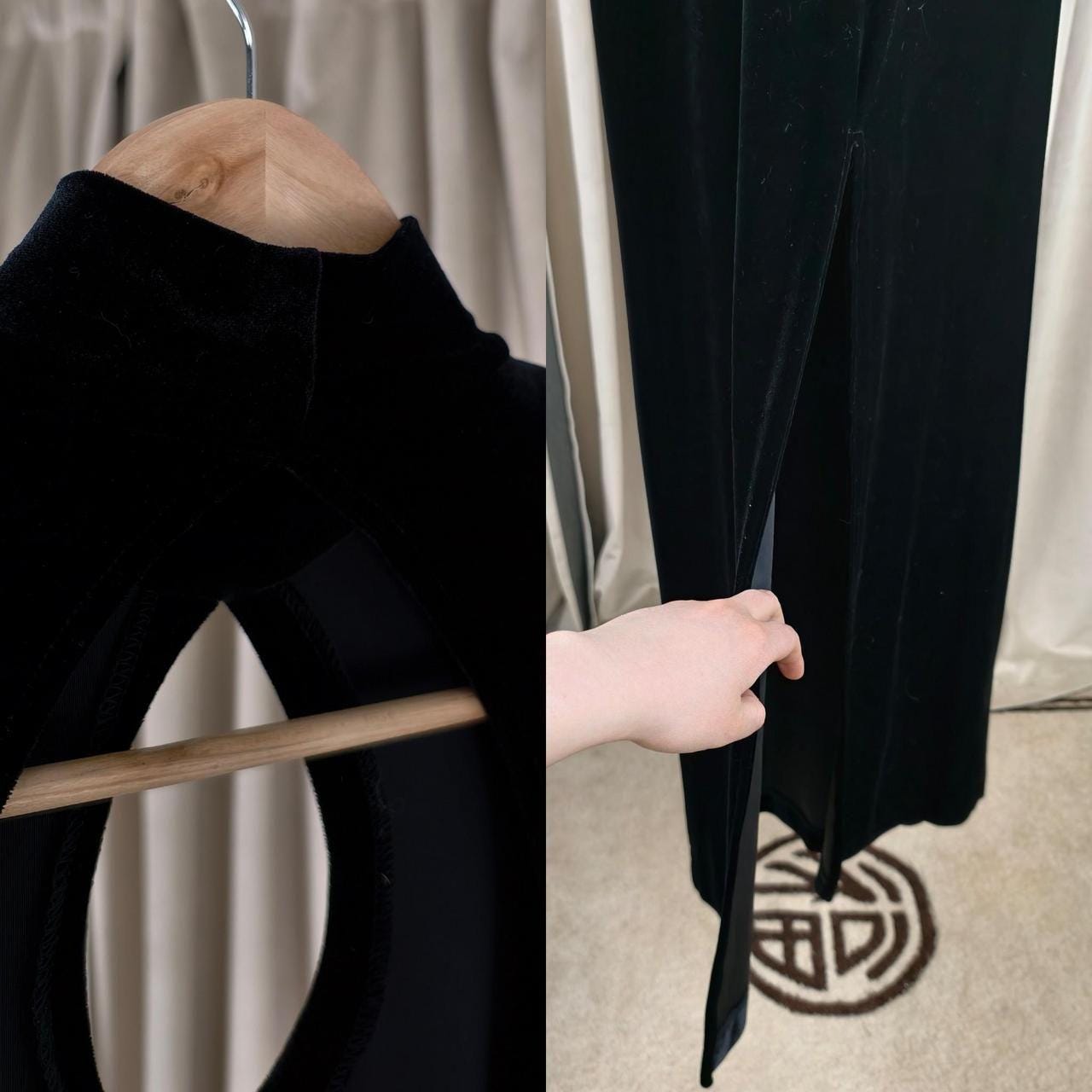 Vintage Ashlee Black Velvet Maxi Dress