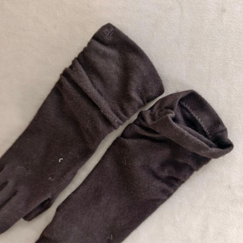 Vintage Ralph Lauren Elegant Brown Wool Cashmere Long Gloves