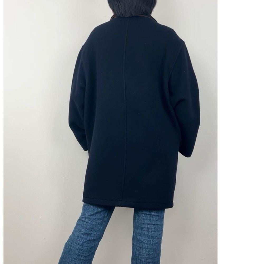Vintage Peter James Boyfriend Oversized Navy Wool Cashmere Coat