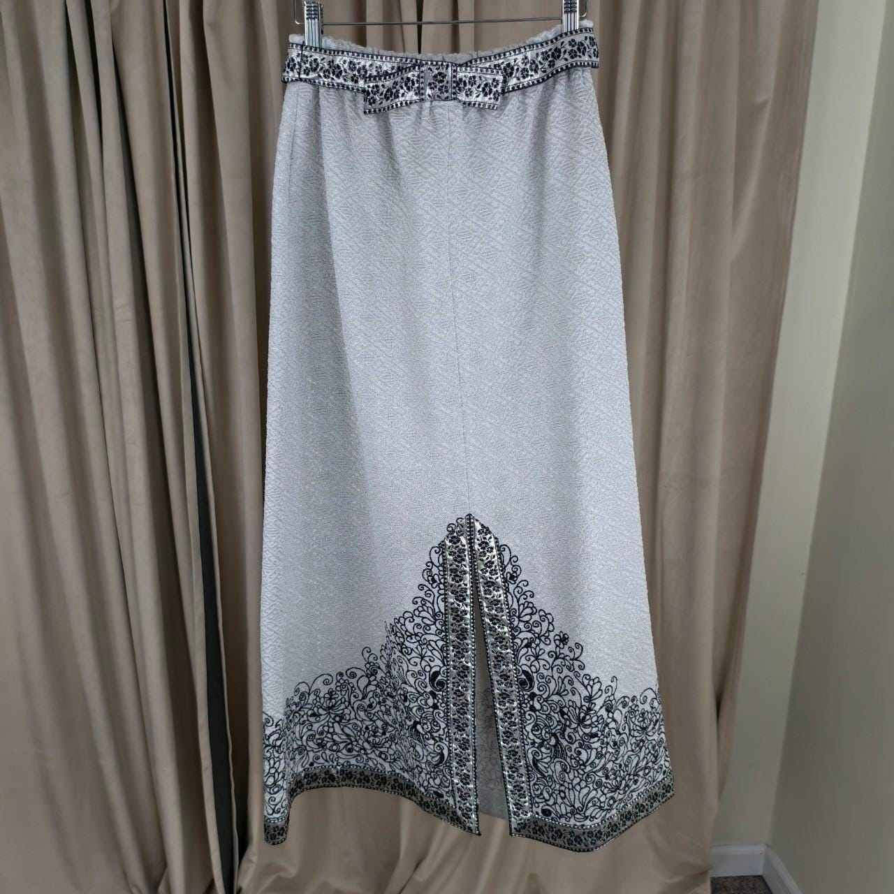 Vintage Bernardo Formal Sparkly Silver and Black A Line Skirt