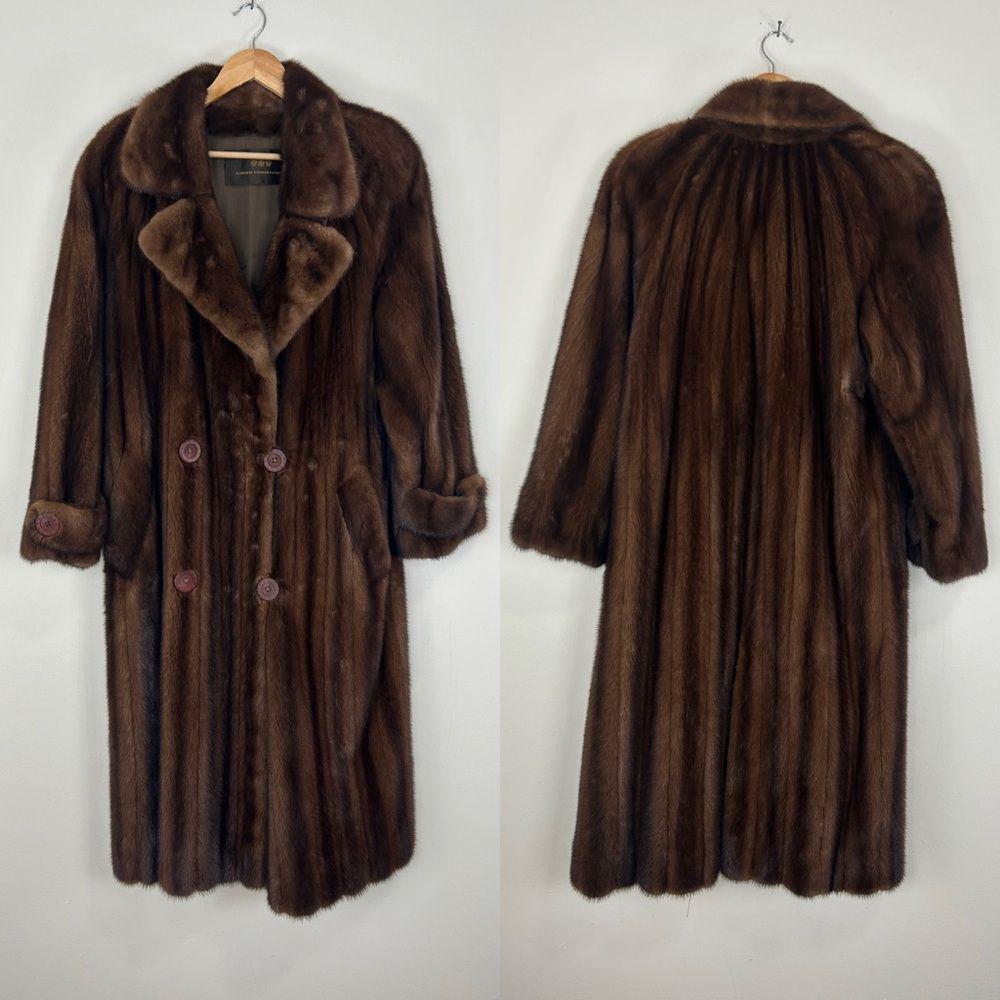 Vintage Birger Christensen Mahogany Top Tier Genuine Mink Coat Overcoat