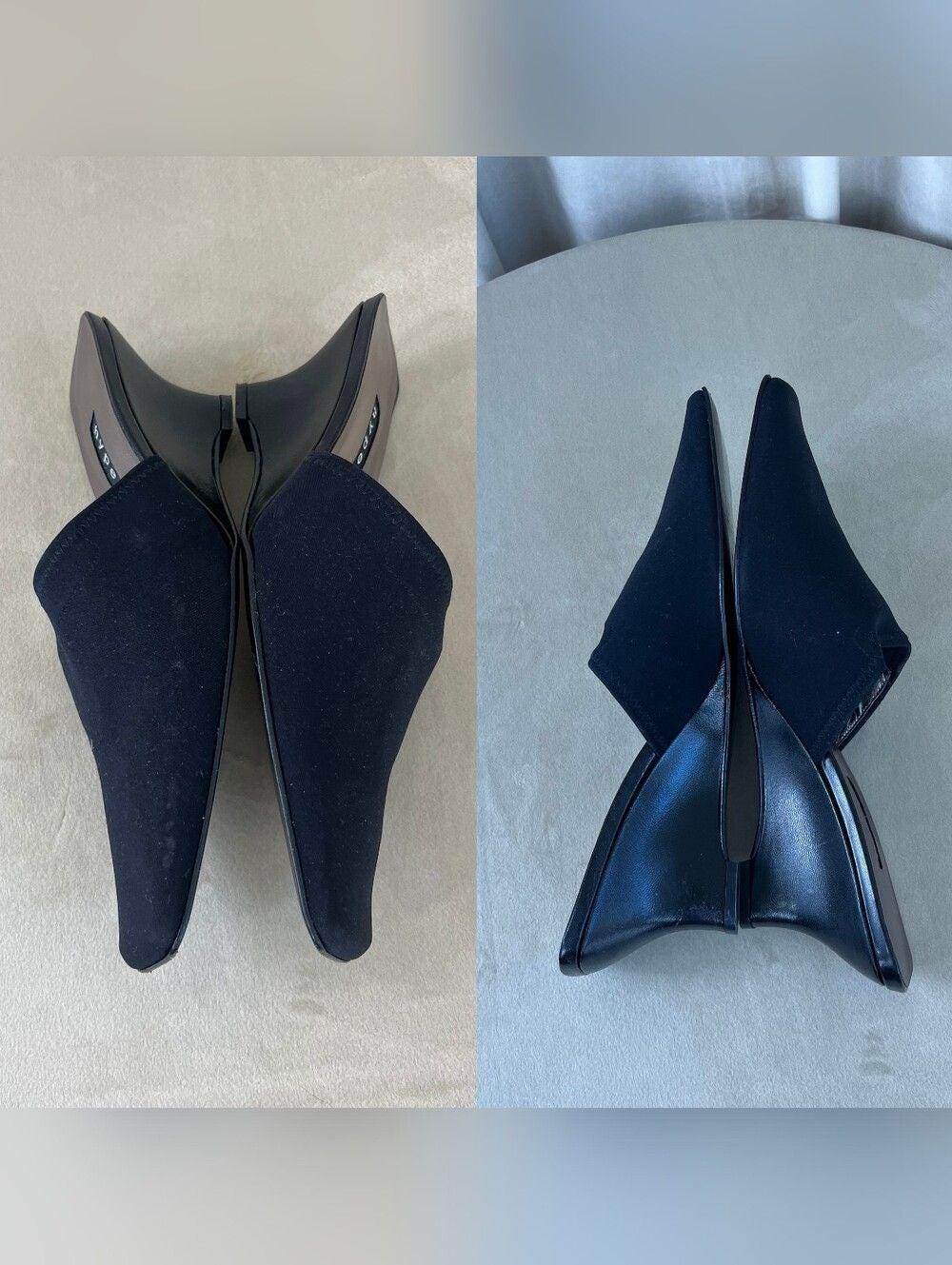 Vintage Hype Women's Black Square-Toe Slip-On Wedged Mules