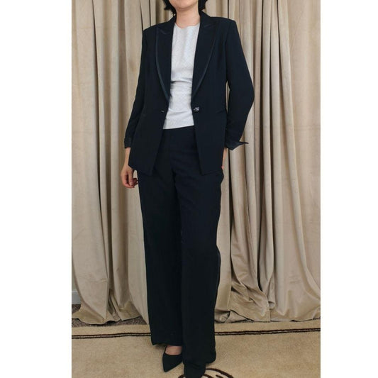 David's Bridal Black Tuxedo Pantsuit Set