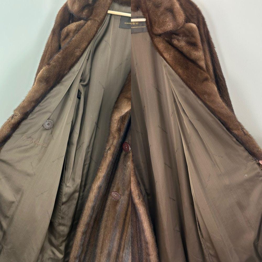 Vintage Birger Christensen Mahogany Top Tier Genuine Mink Coat Overcoat