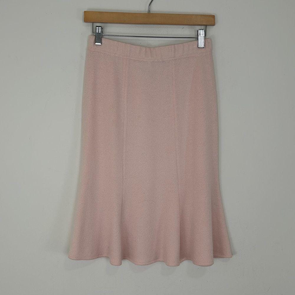 St John Collection Pastel Pink Wool Knit Skirt