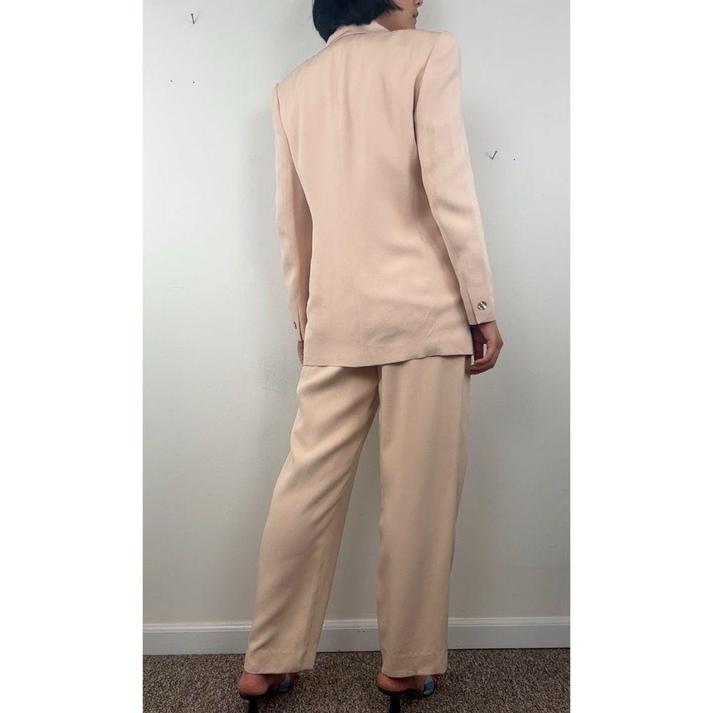 Vintage Dana Buchman Pastel Pink Silk Pantsuit