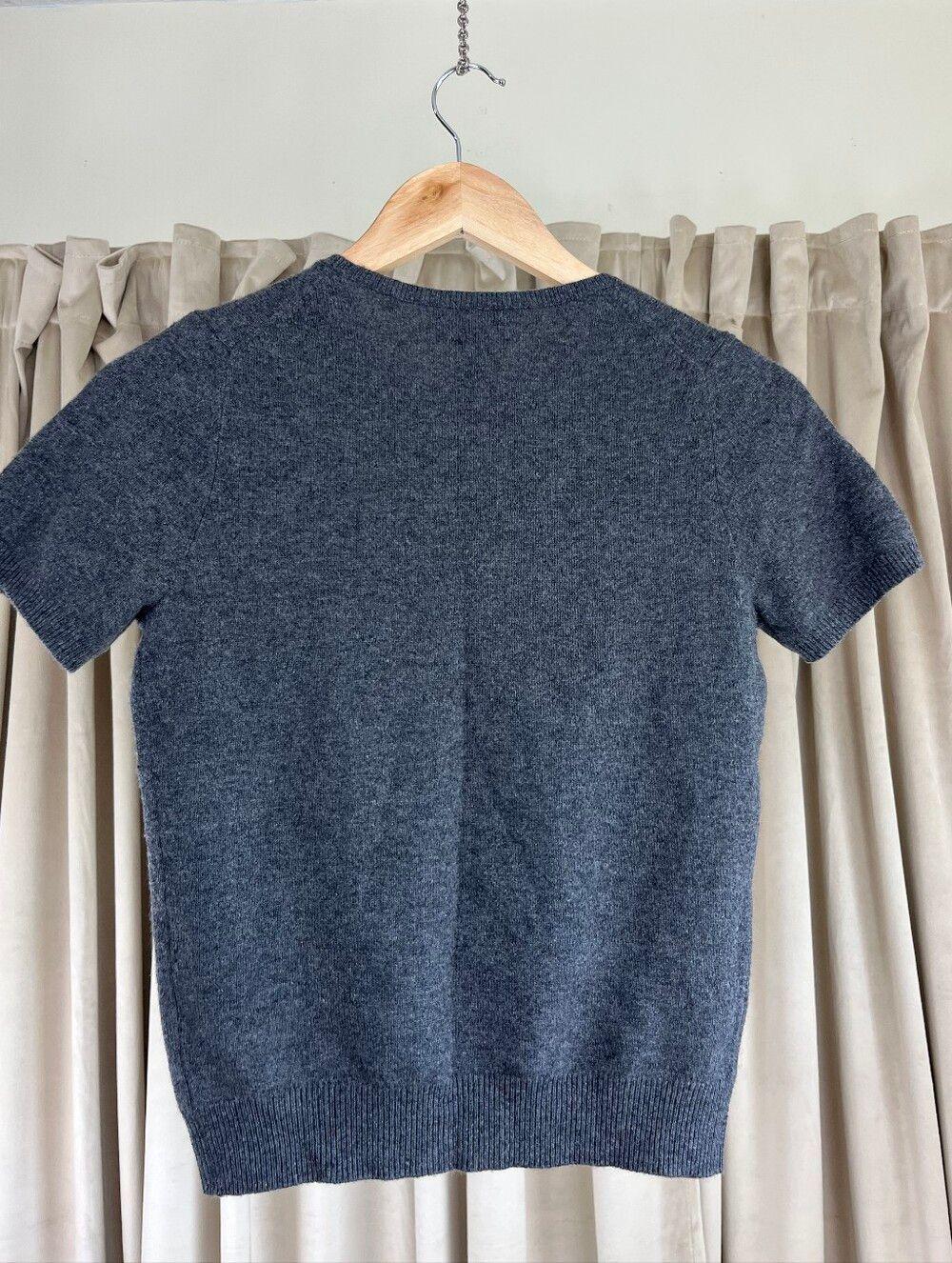 Ralph Lauren Grey Cashmere Short Sleeve Top Sweater