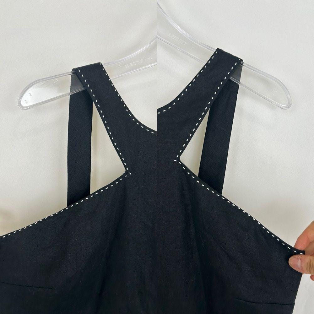 Vintage Lauren Ralph Lauren Black Halter Neck Linen Dress