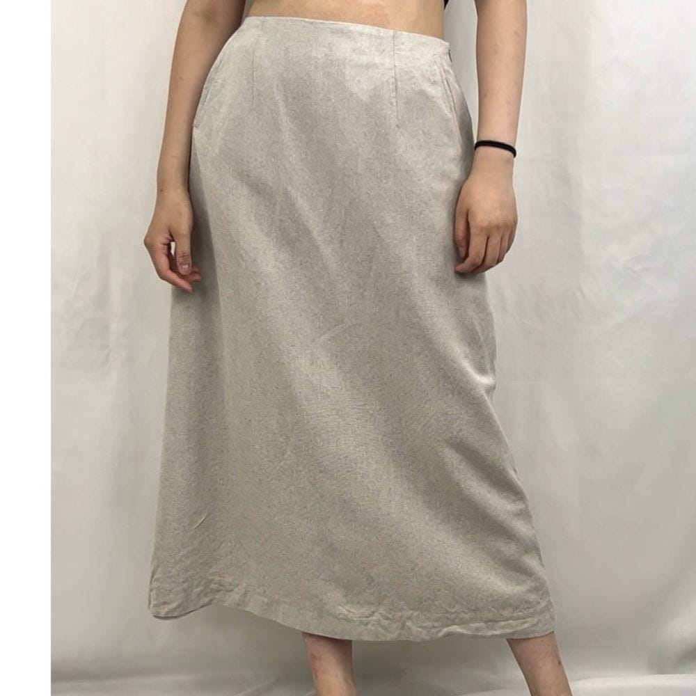Vintage Harve Benard Grey Linen Blend Pencil Skirt
