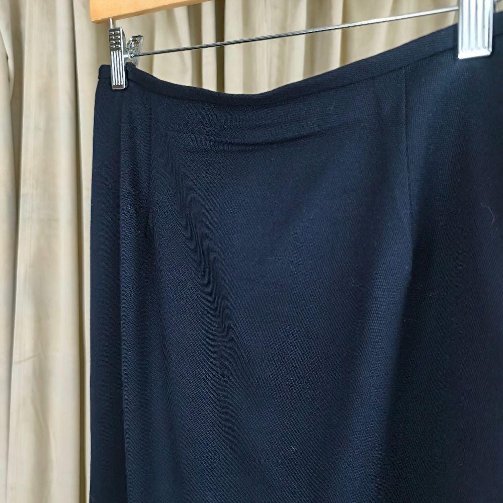 Vintage Ralph Lauren Navy Wool Pencil Skirt