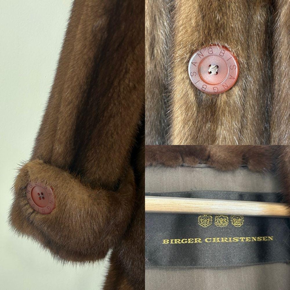 Vintage Birger Christensen Mahogany Top Tier Genuine Mink Coat Overcoat