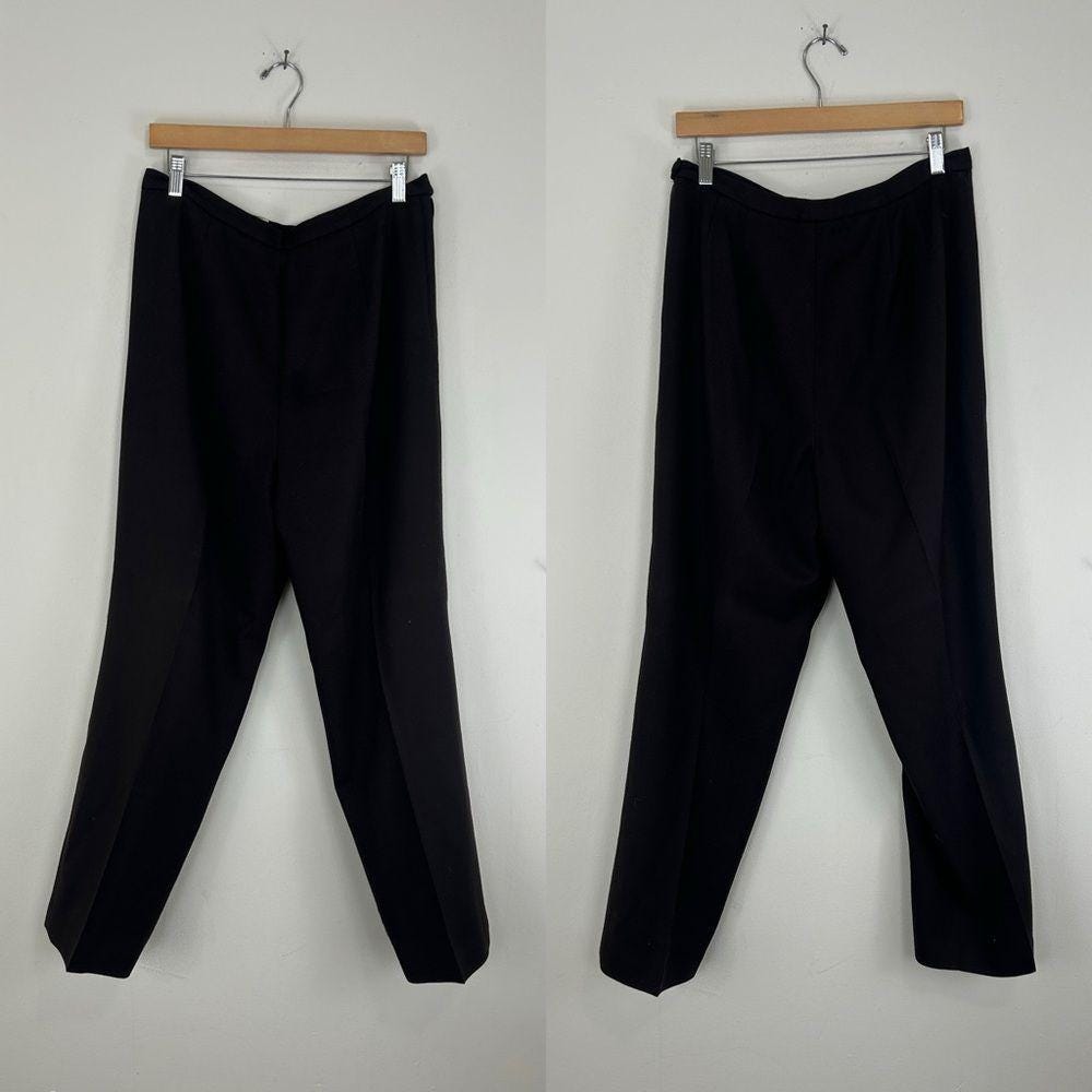 Vintage Bill Blass Wool Brown Pantsuit Classic Fit