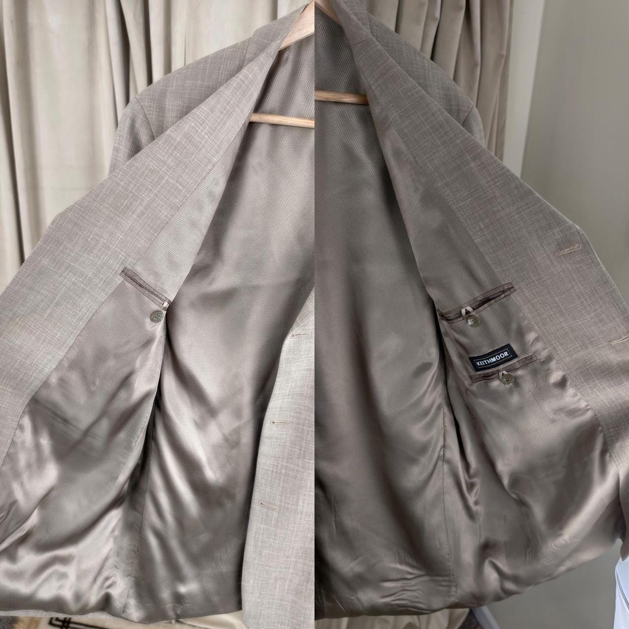 Vintage Beige Oversized Boyfriend Blazer