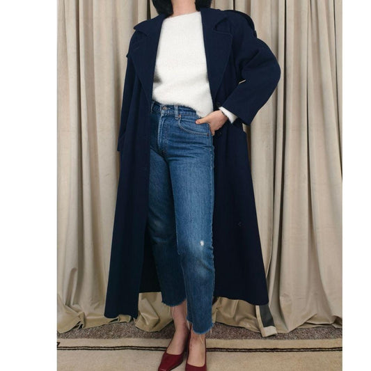 Vintage Shiff Classic Navy Full Length Coat