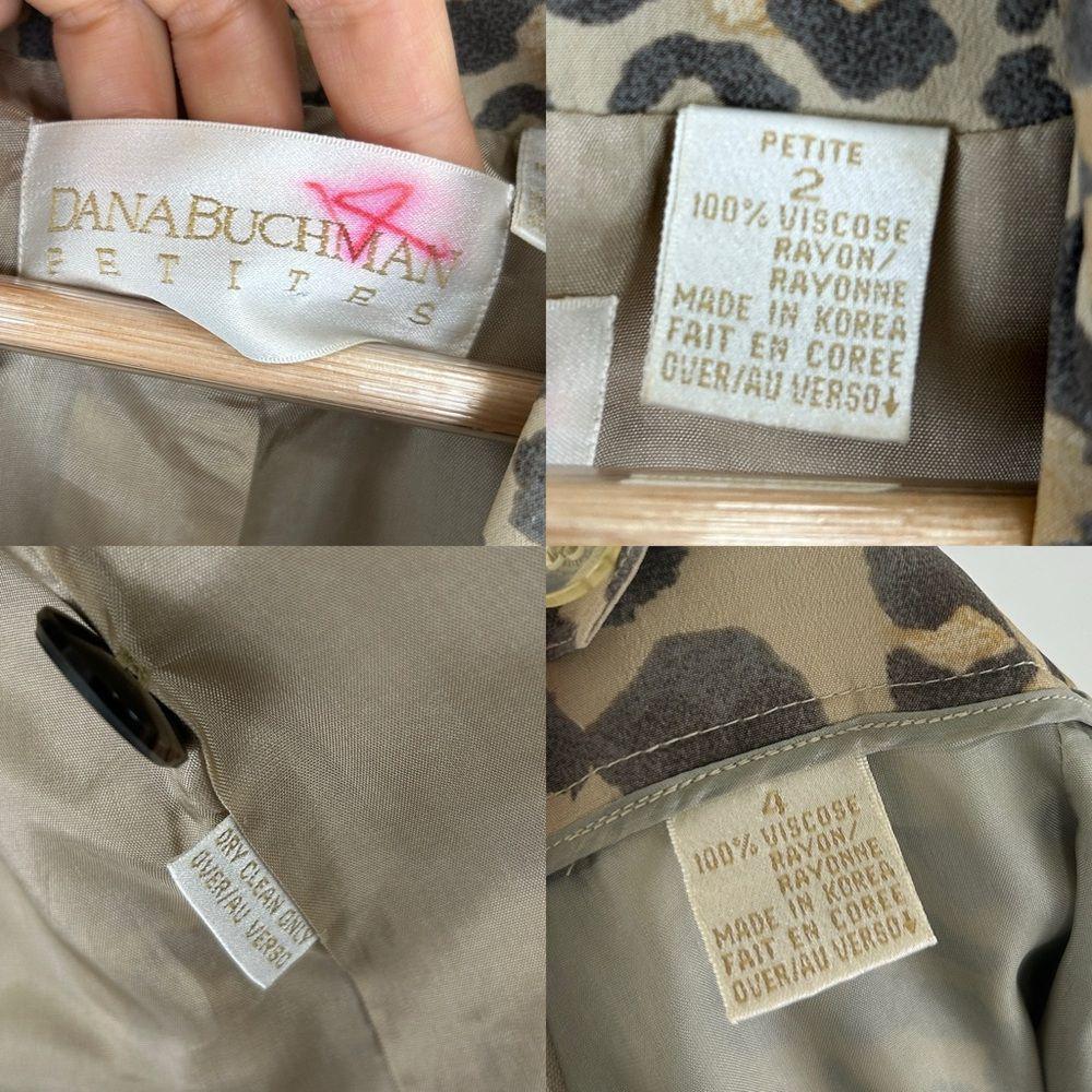 Vintage Dana Buchman Rayon Leopard Print Pantsuit with Tailored Blazer