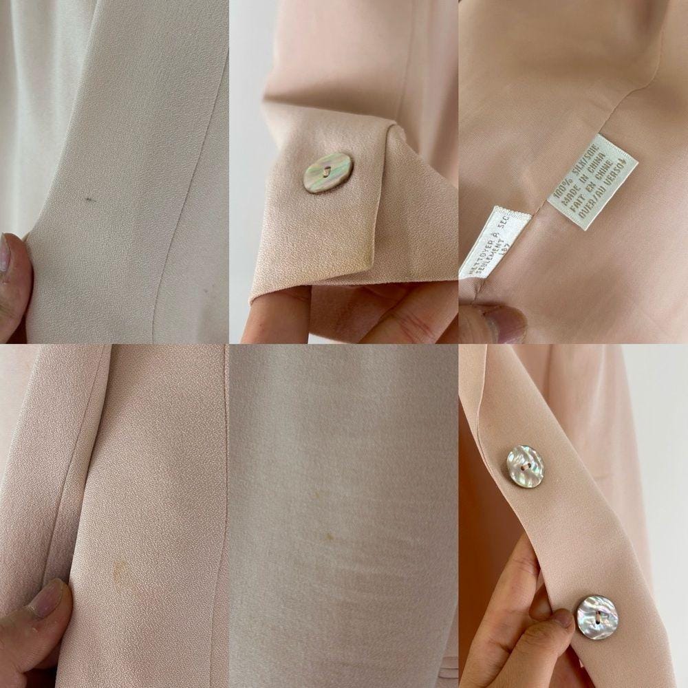 Vintage Dana Buchman Pastel Pink Silk Pantsuit