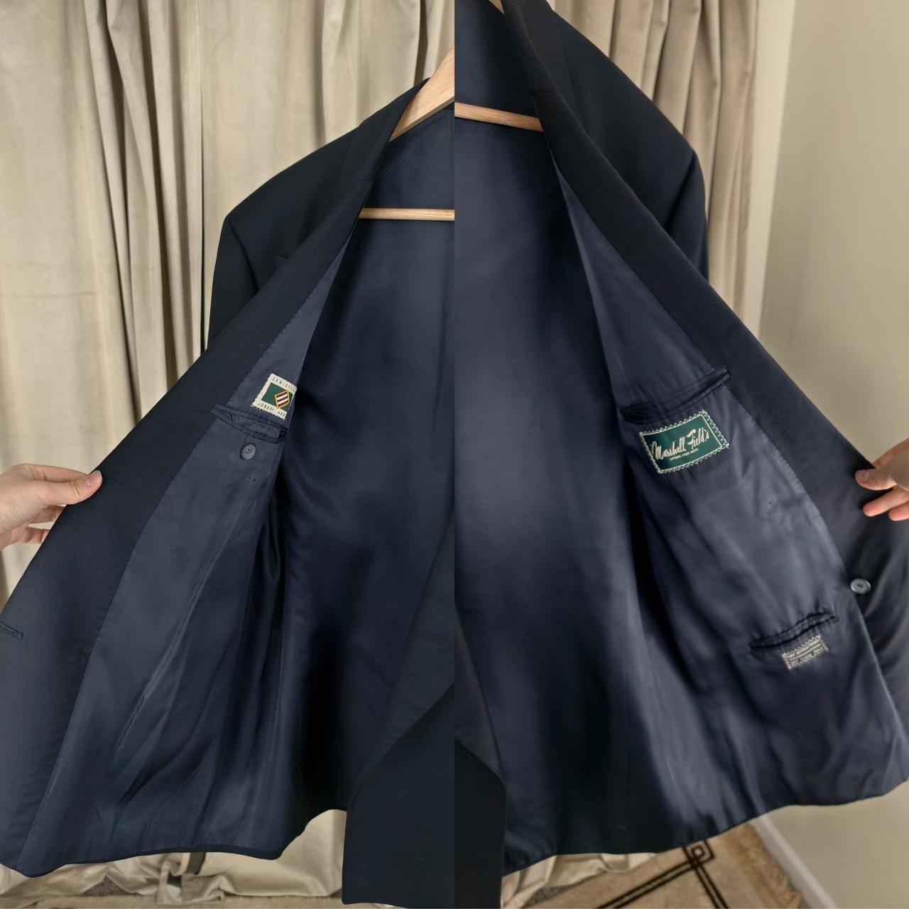 Vintage Navy Blue Double Breasted Oversized Boyfriend Blazer