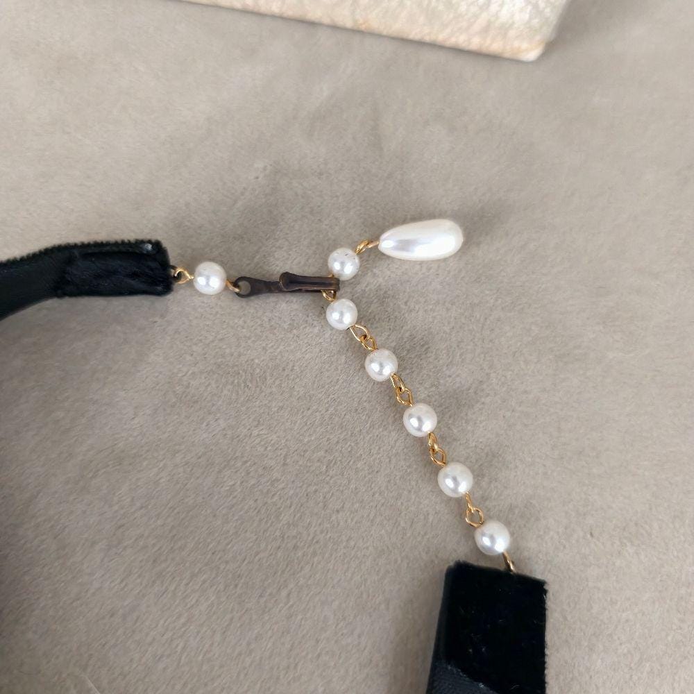 Vintage Mink Fur and Velvet Choker Necklace