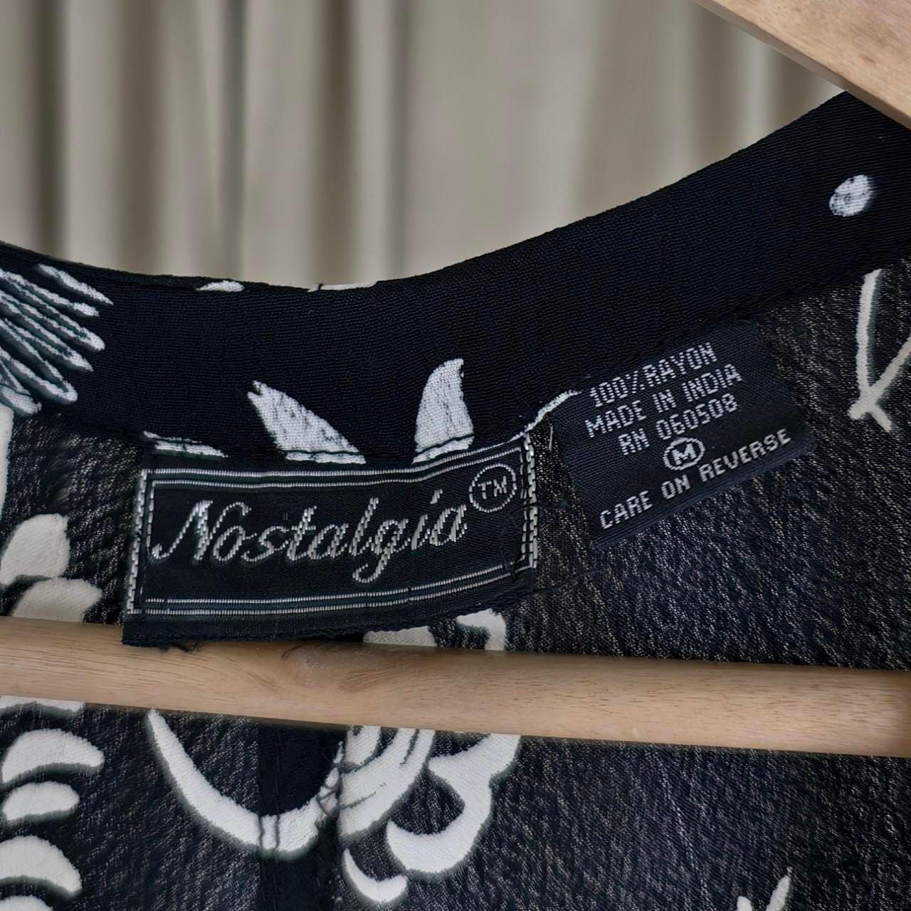 Vintage Nostalgia Black and White Doodle Floral Summer Dress
