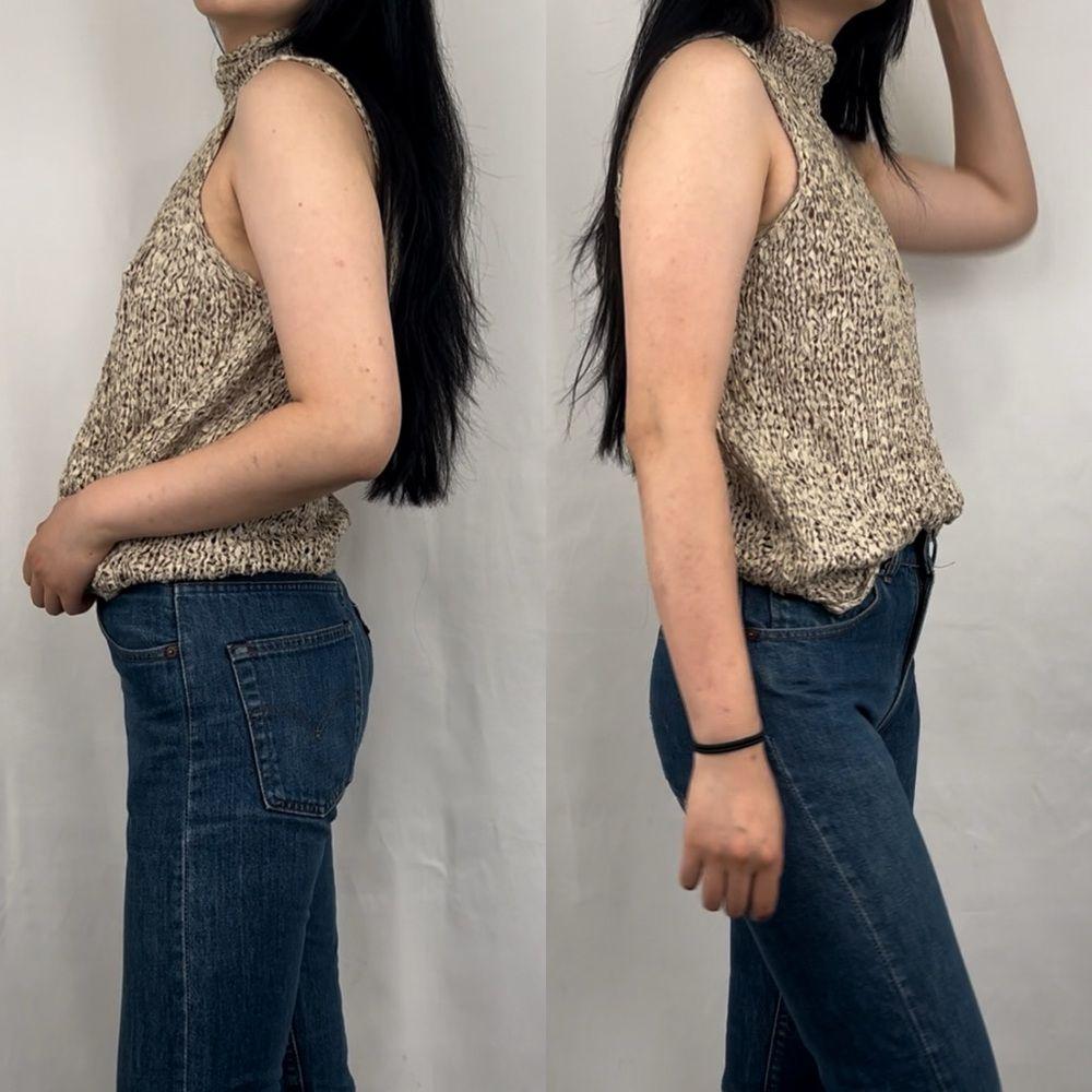Banana Republic Silk Loose Weave Sleeveless Mock Neck Top