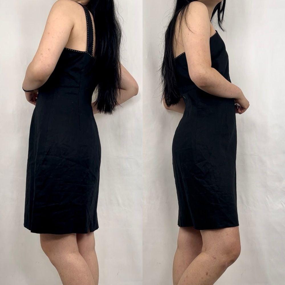 Vintage Lauren Ralph Lauren Black Halter Neck Linen Dress