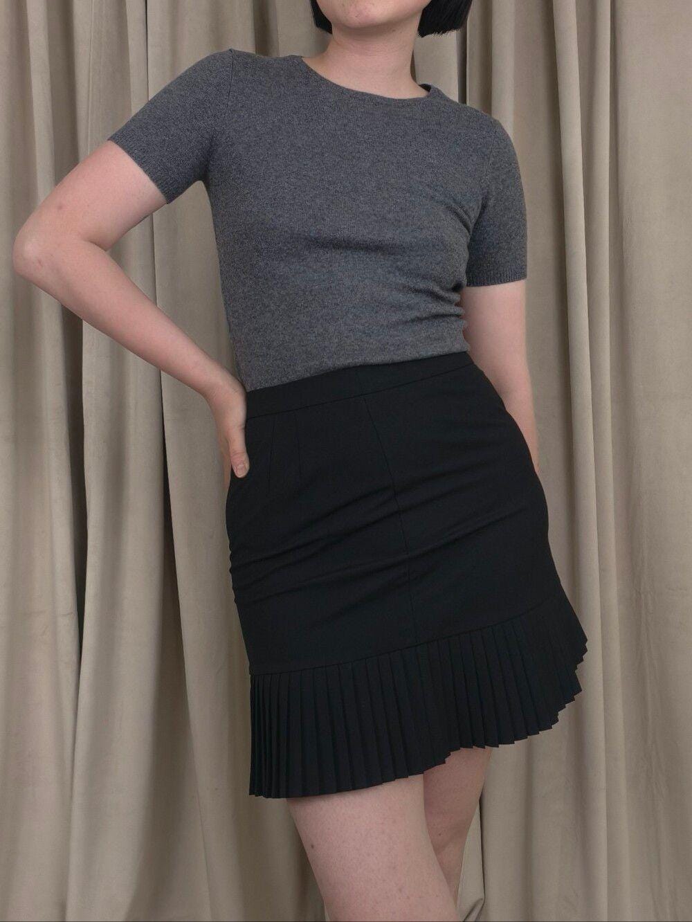 Ralph Lauren Grey Cashmere Short Sleeve Top Sweater