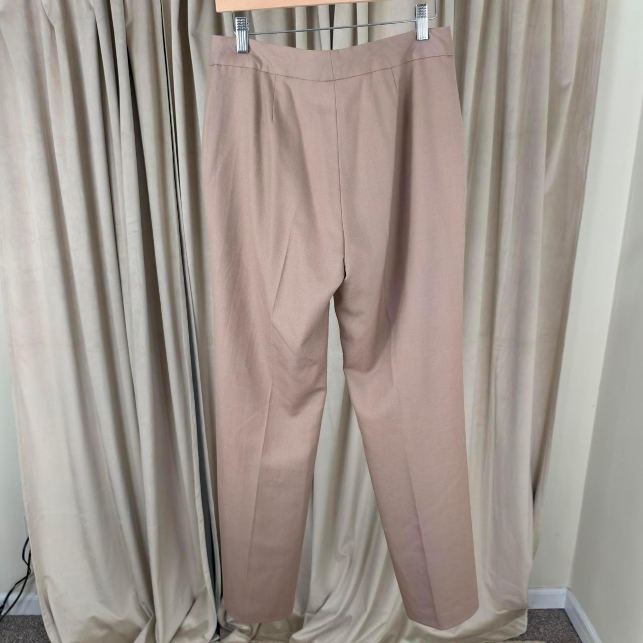 Vintage Chaps Tan Wool Formal Tailored Trousers