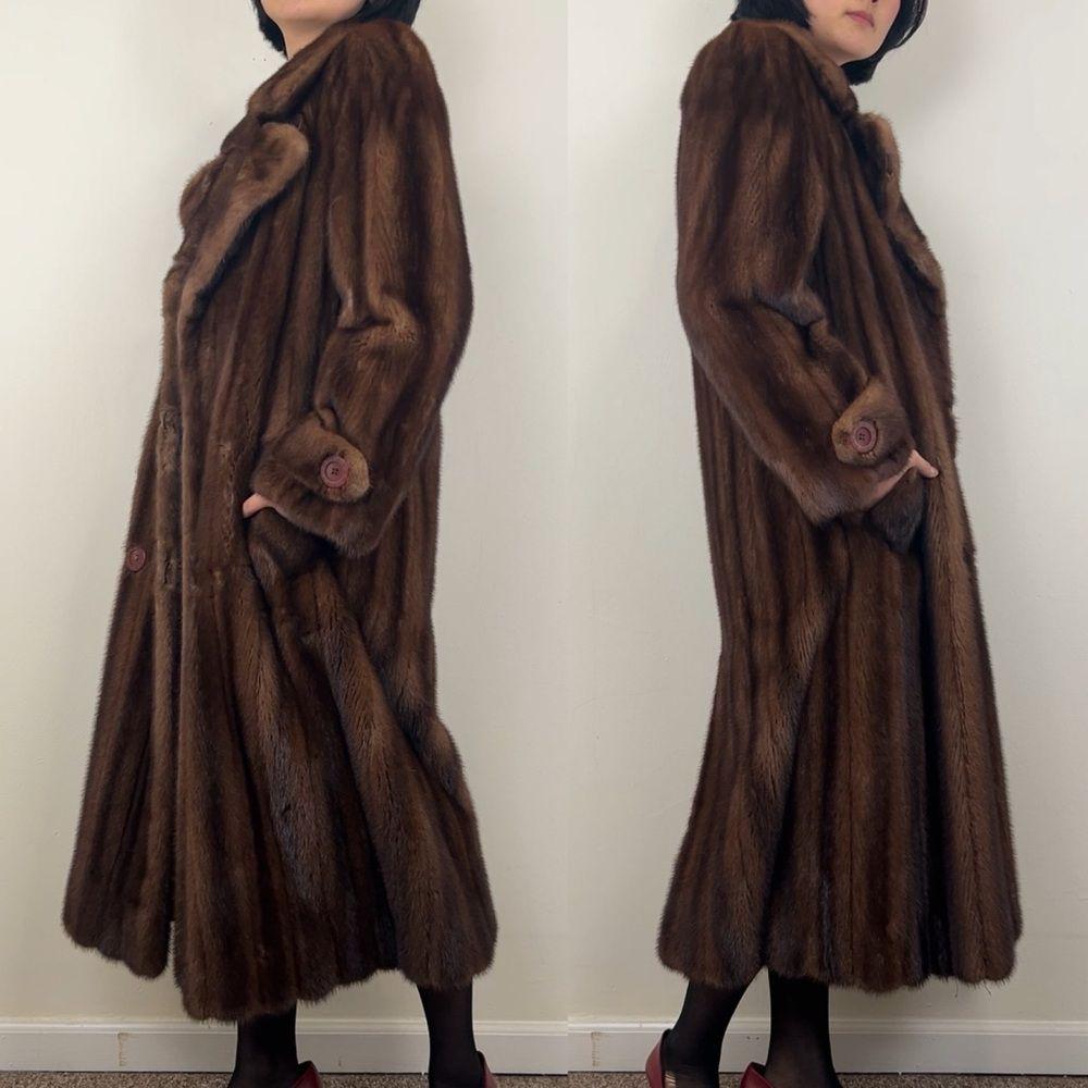 Vintage Birger Christensen Mahogany Top Tier Genuine Mink Coat Overcoat